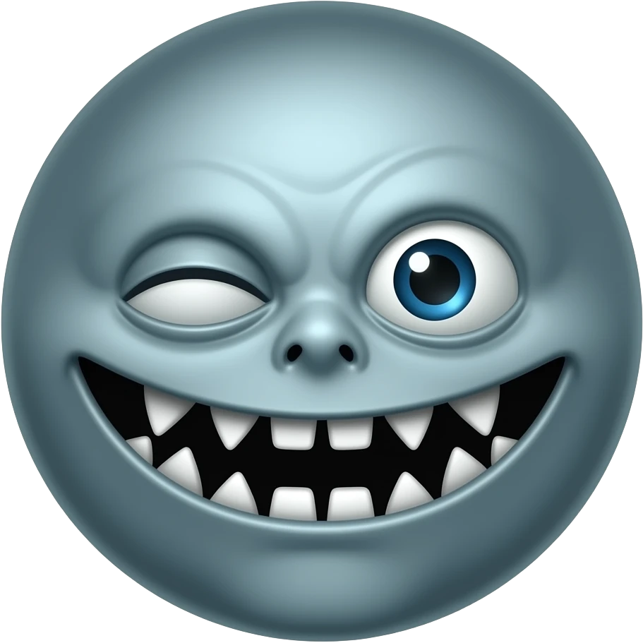 Scary thinki winky emoji