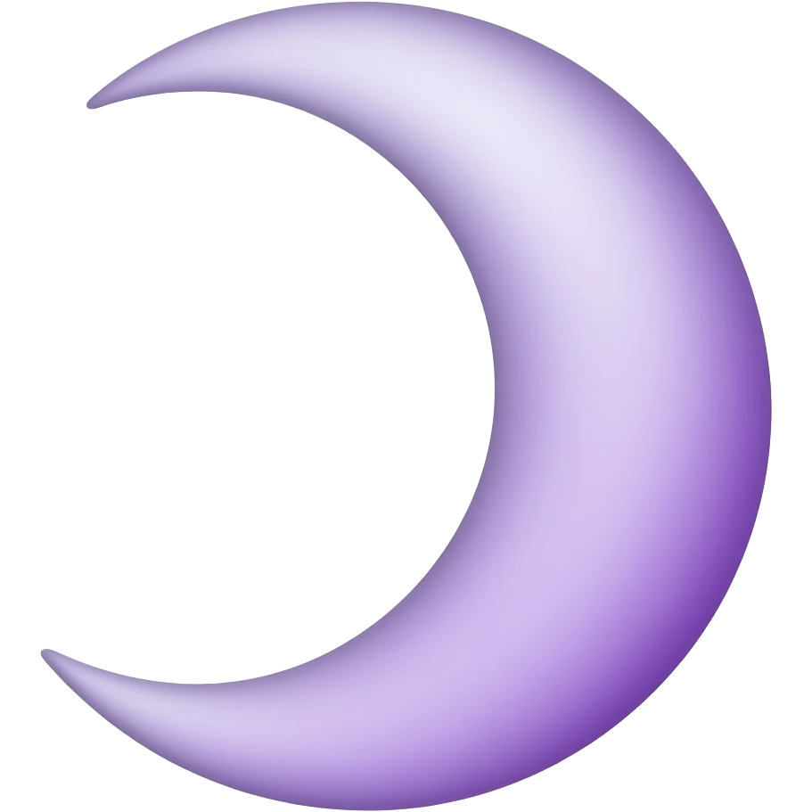 Lilac cresent moon emoji