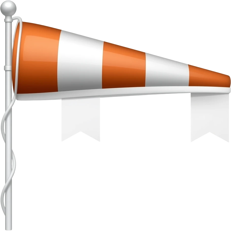 White windsock flag emoji