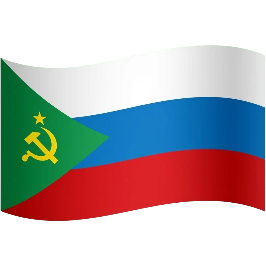 Flag of Soviet Union with green emoji