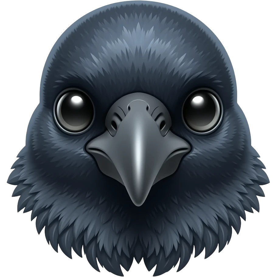 A cyborg robot magpie head emoji