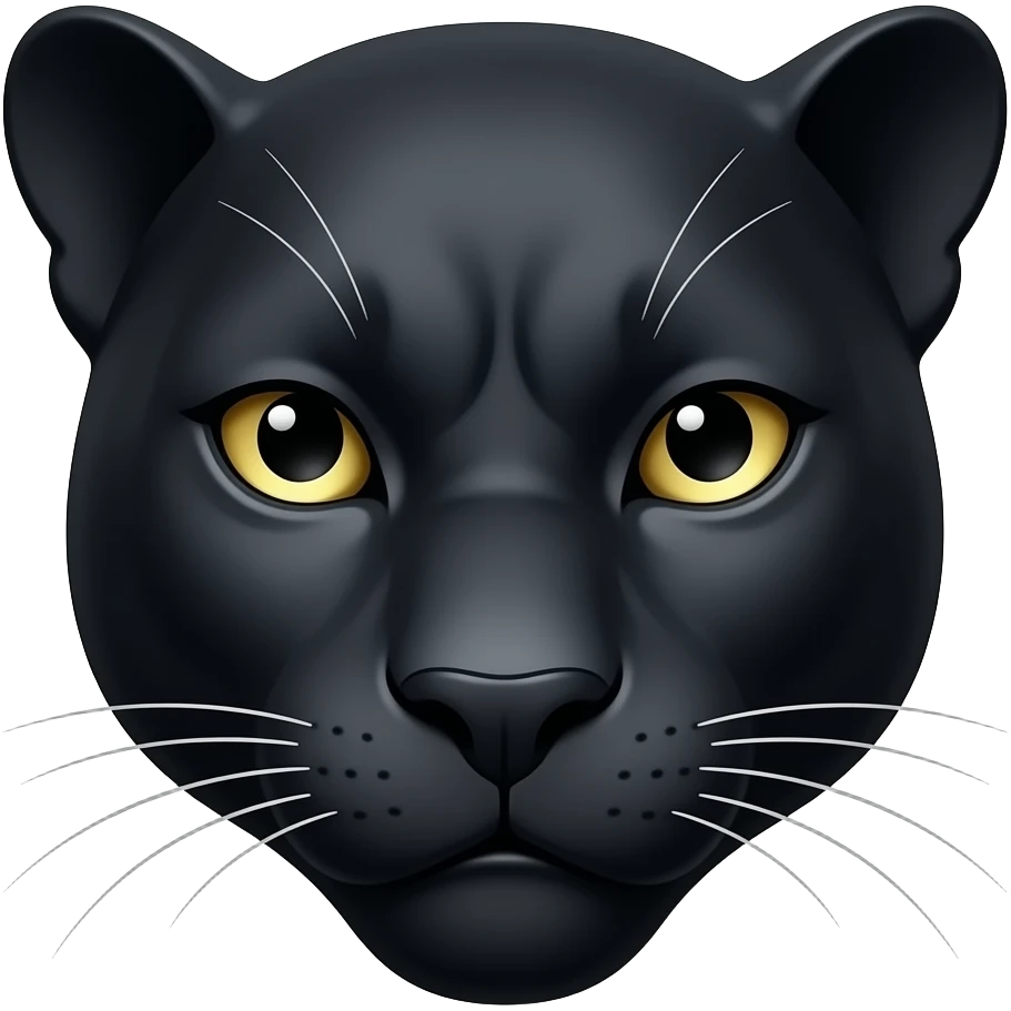 Cara de pantera negra realista sin líneas plateadas emoji