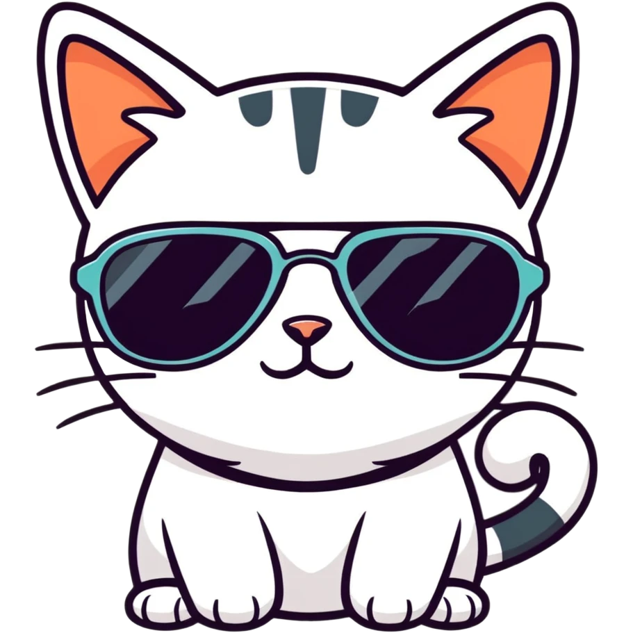 Cat with sunglasses emoji