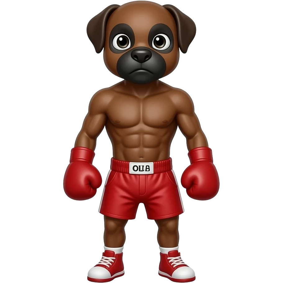 Boxer, chocolate red emoji