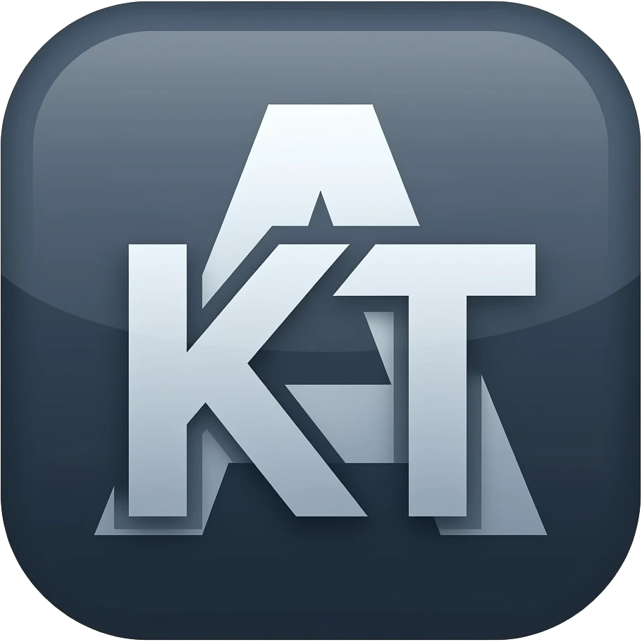 Symbol A from Amper Jetbrains logo and symbols KT born from that A. Make KT be out of A, both A and KT shoud be on the emoje emoji
