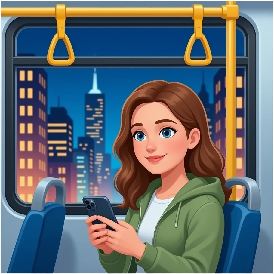버스에서 드라마 보는 에어 emoji