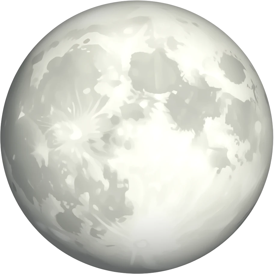 Half moon in transparent emoji