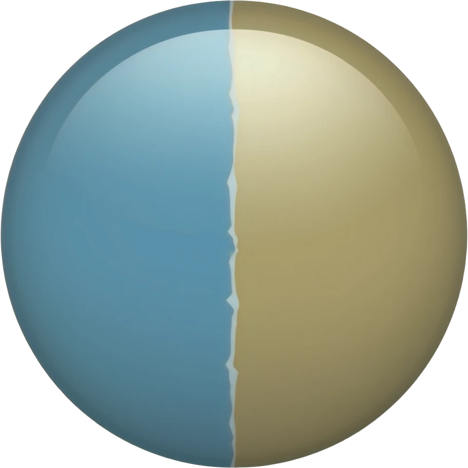 A circle split into 2 pieces emoji