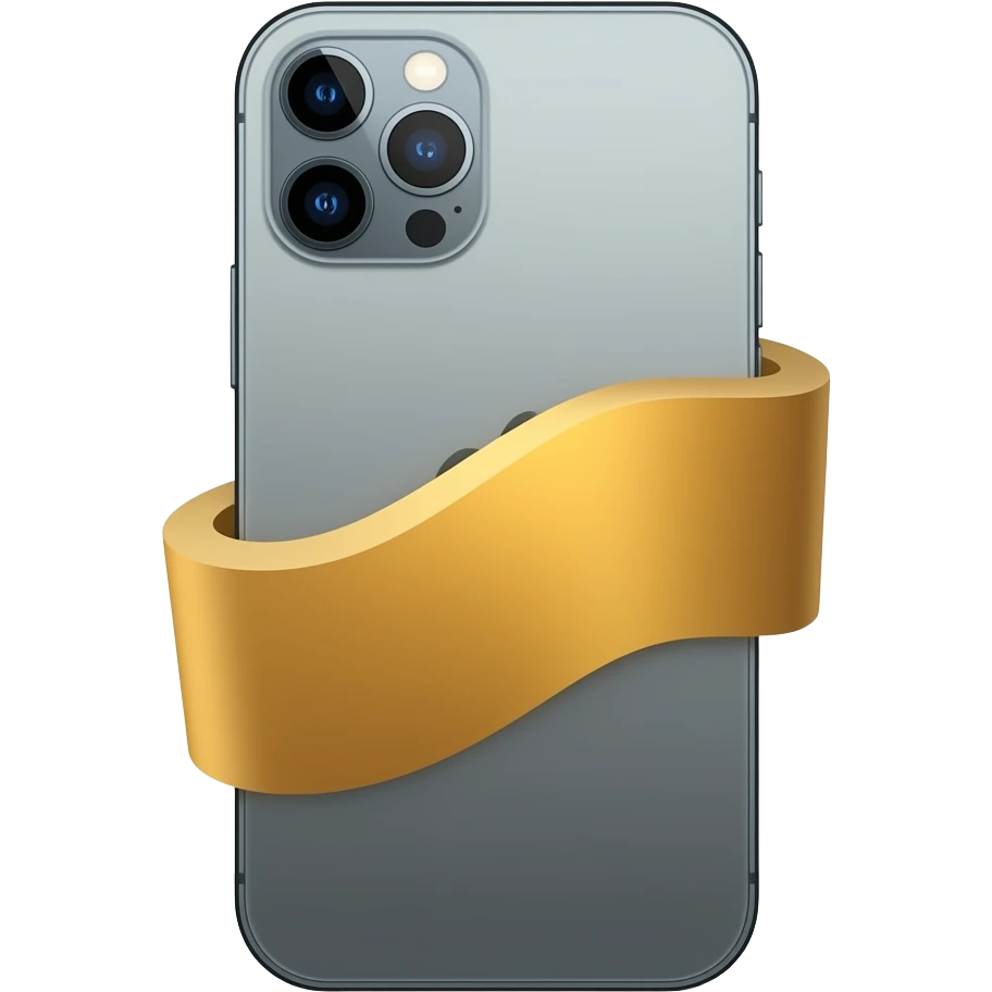 Yellow tape with a iPhone, stuck to it emoji