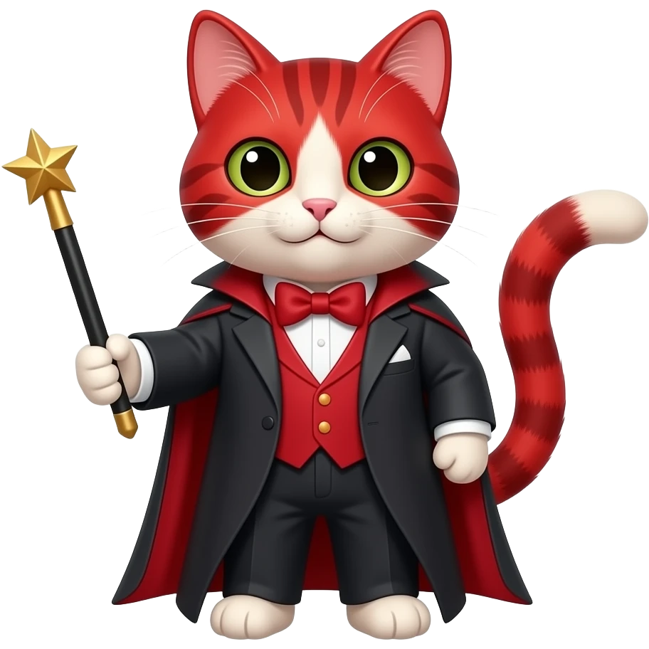Un chat magisin en rouge emoji