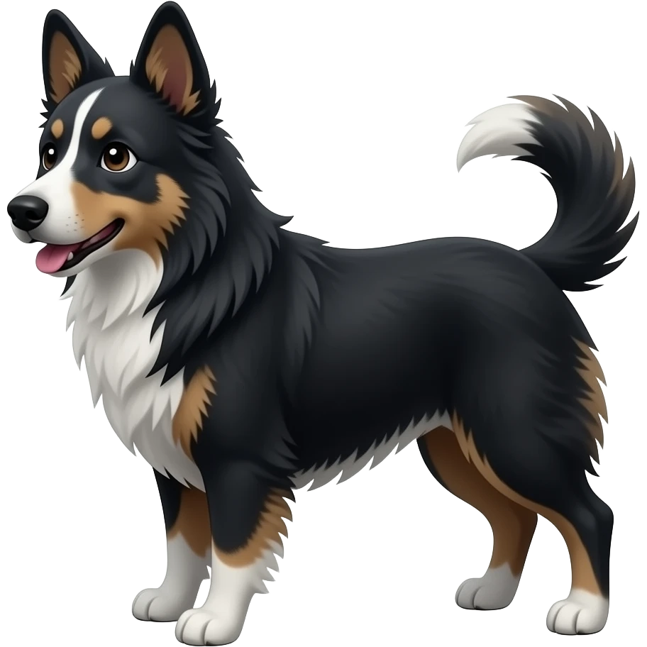All black kelpie short hair emoji