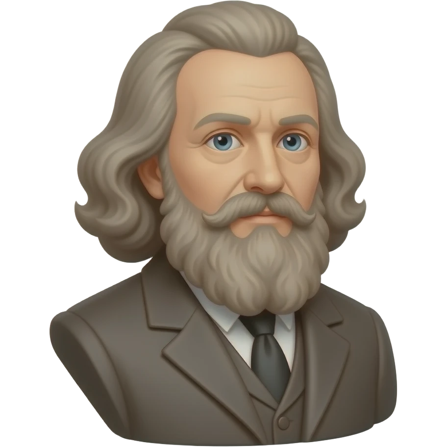 Ludwig feuerbach filosofo girato verso destra mezzo busto emoji