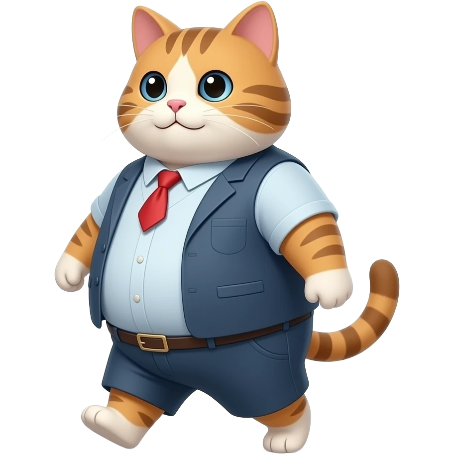 толстая модная кошка, которая пытается похудеть и гуляет emoji