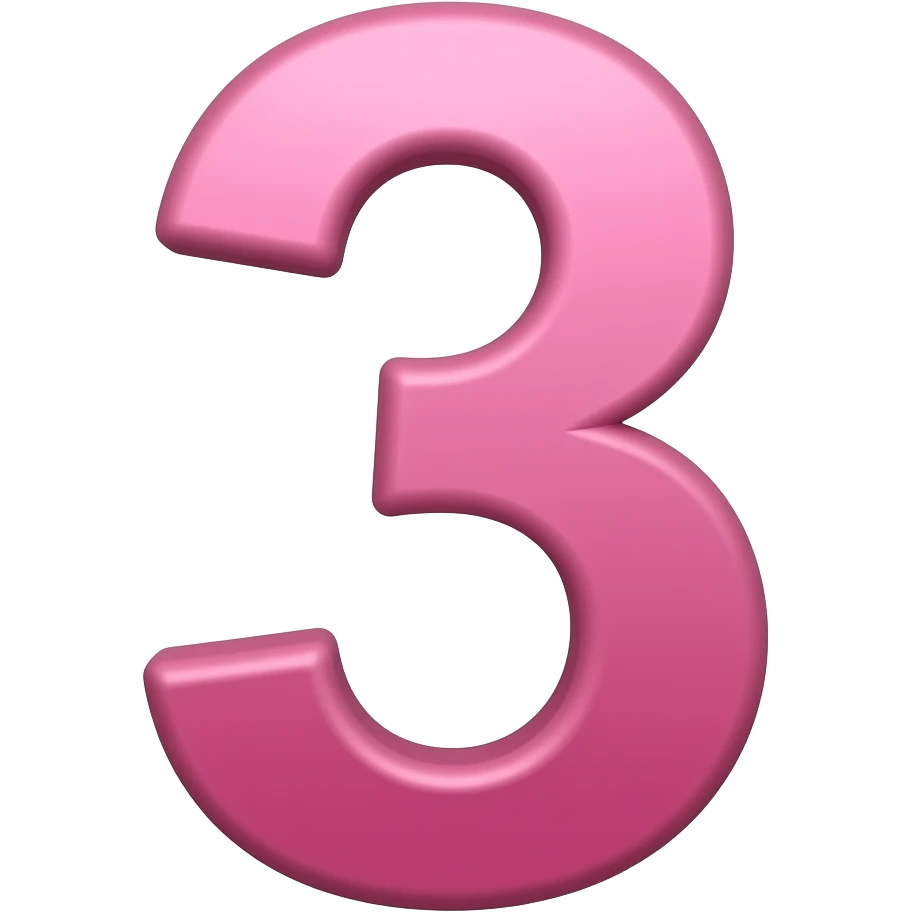 pink three emoji