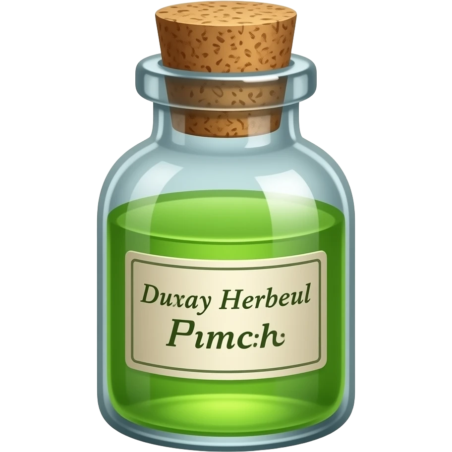 plant based medicine in a sealed glass bottle emoji