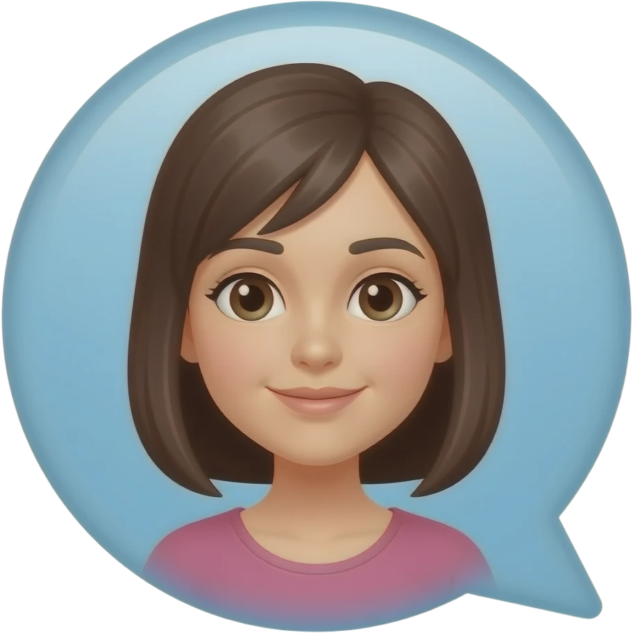 Girl with a speaking bubble emoji