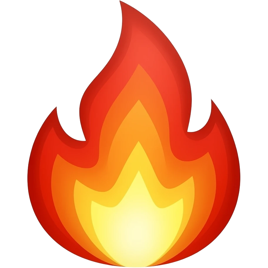 Create emoji for ranking boost icon inspired by fire. Make it more flat, and use less color emoji
