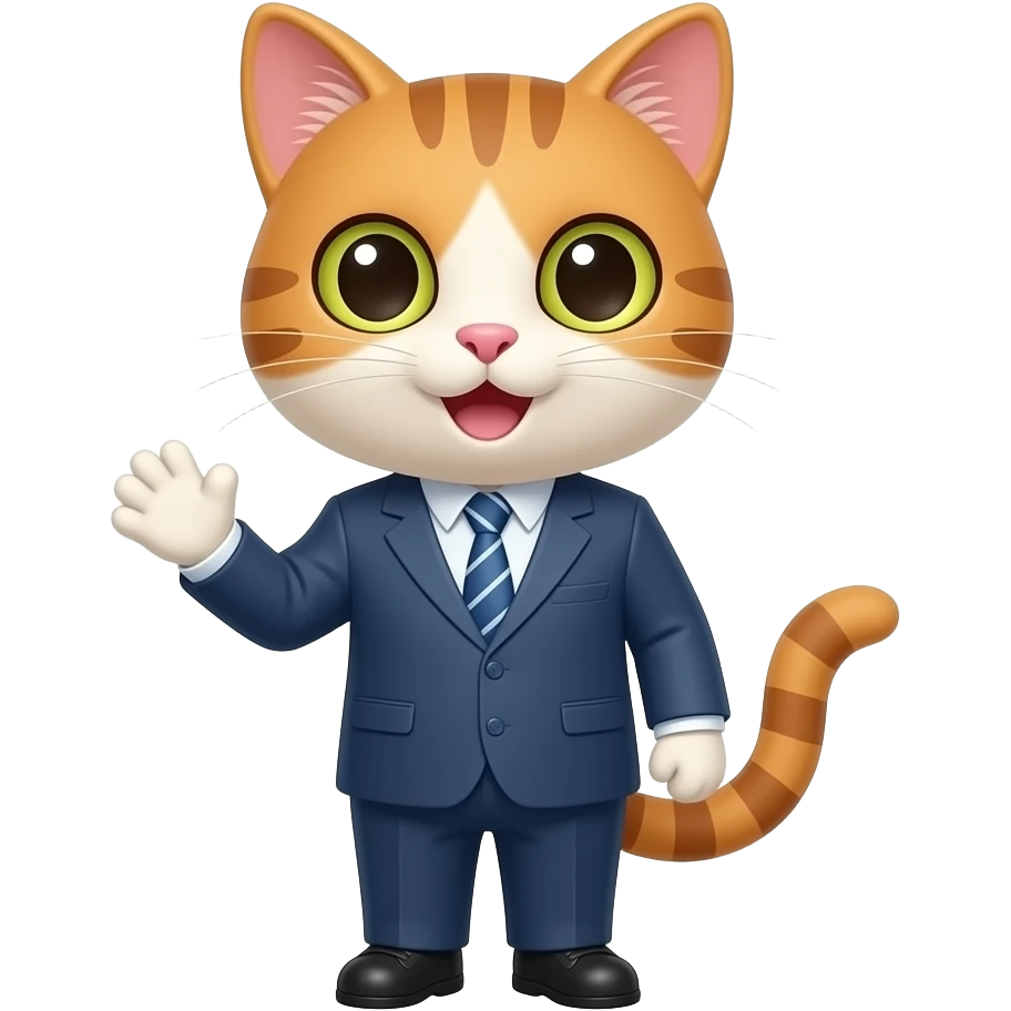lovely cat that speak work language emoji