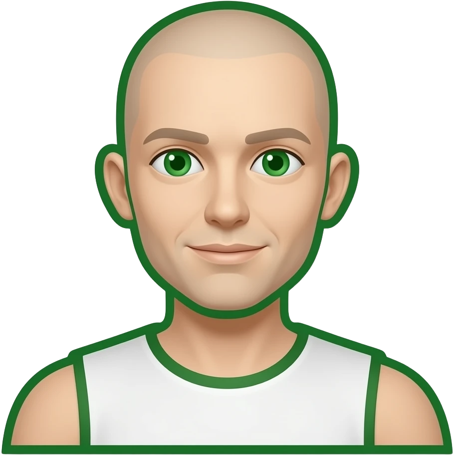 👤 но зеленого цвета! без волос только очертание человека emoji
