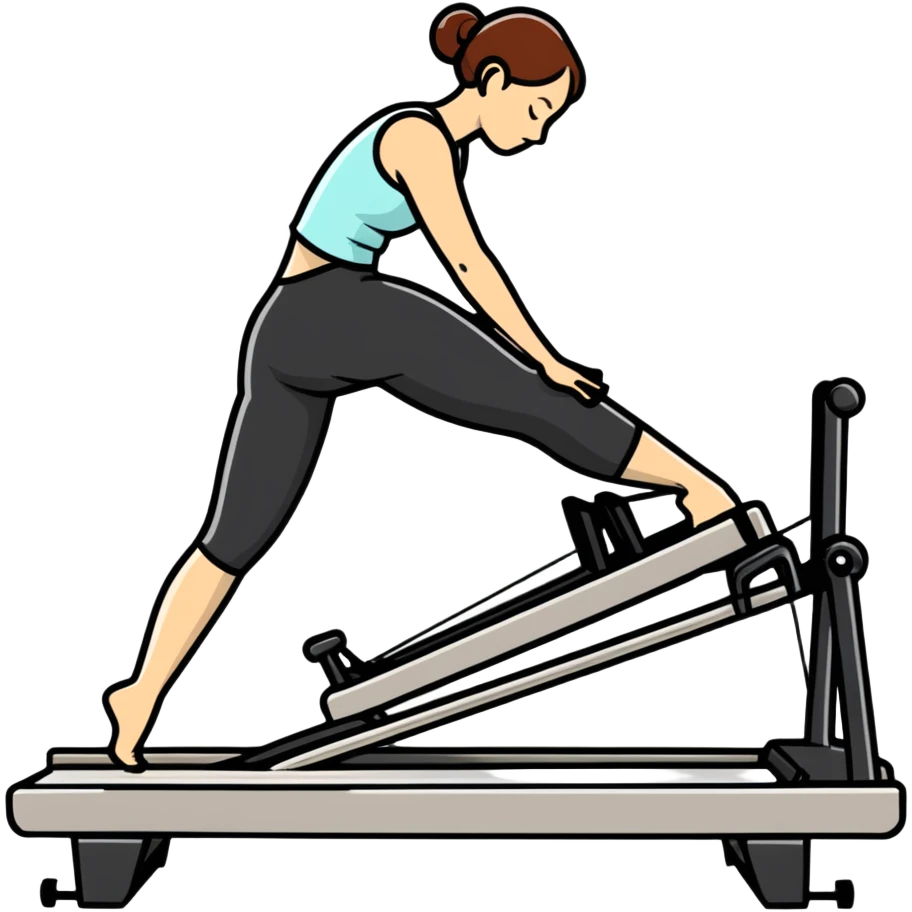 person exercising on pilates reformer emoji