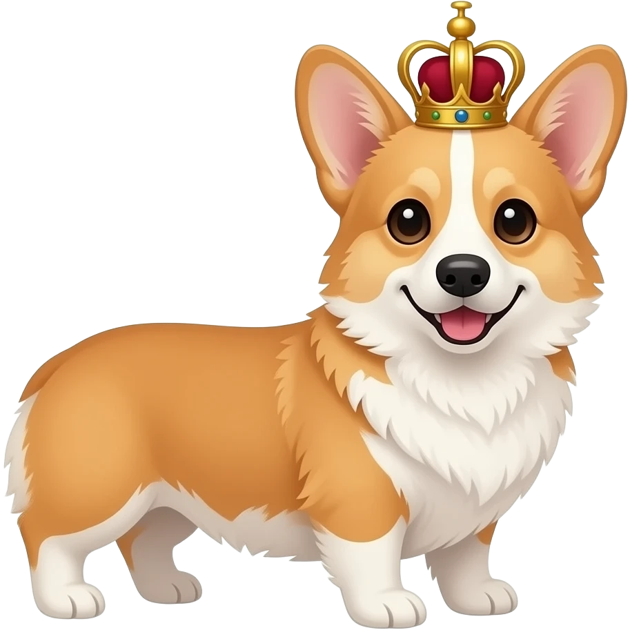 Corgi wearing a queen's crown emoji