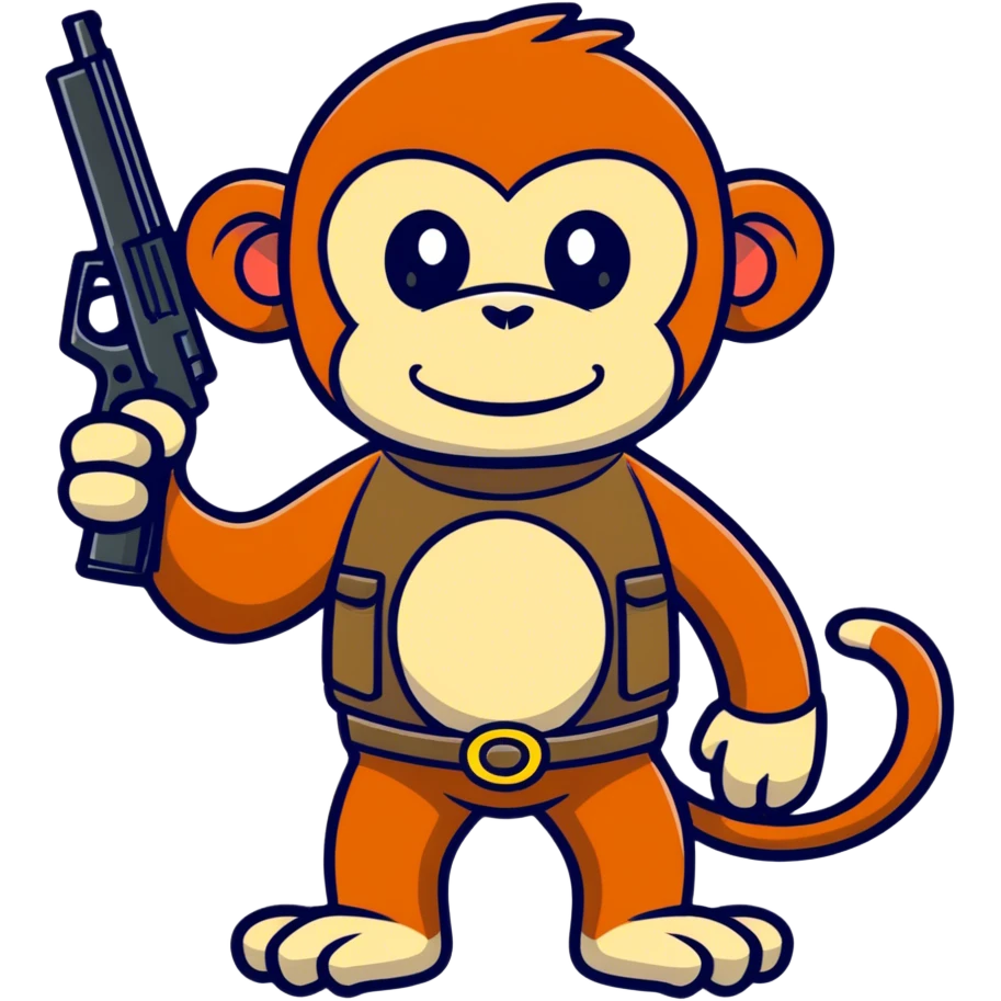 Monkey with gun emoji
