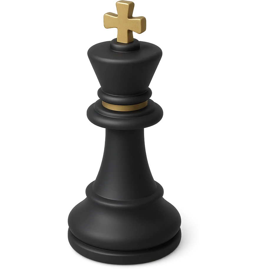 a chess king in 3D black style emoji
