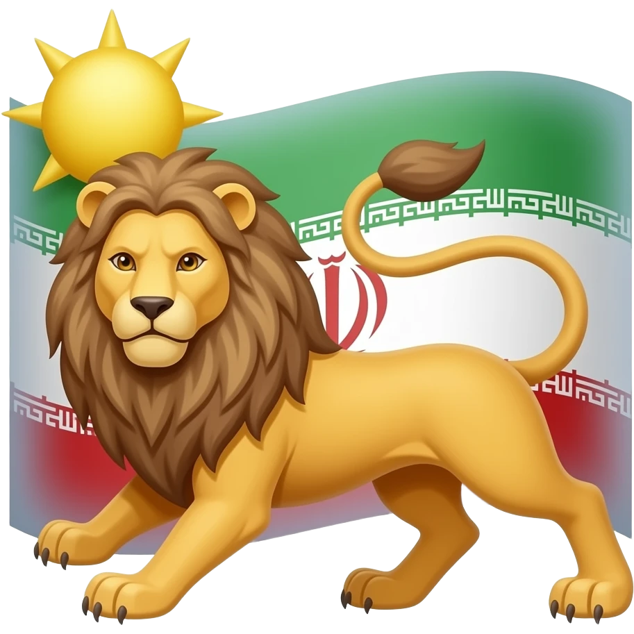 پرچم شیر و خورشید  ایران emoji