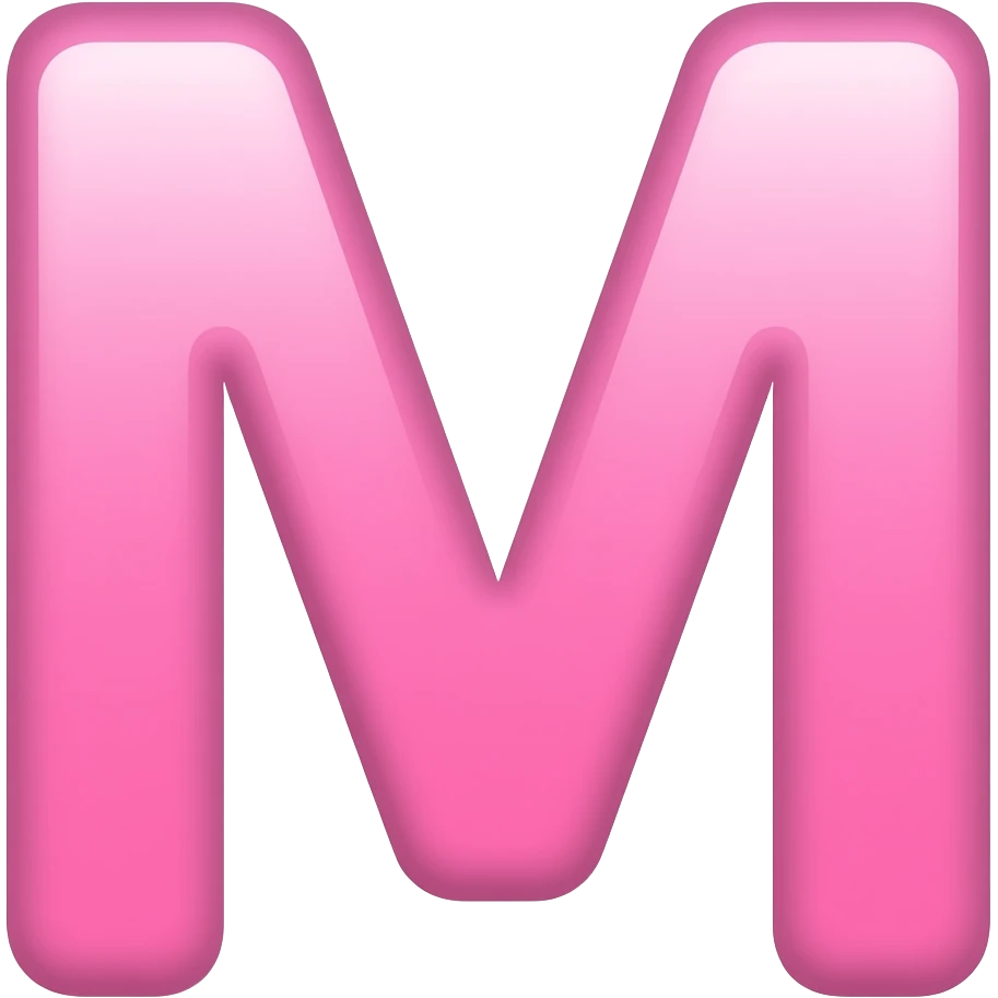 Letra M rosa emoji