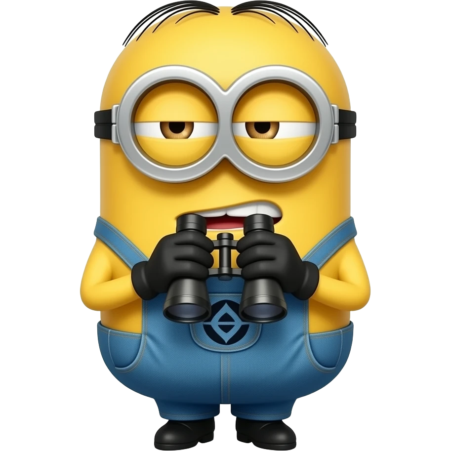 Minion looking thru Benoculars emoji
