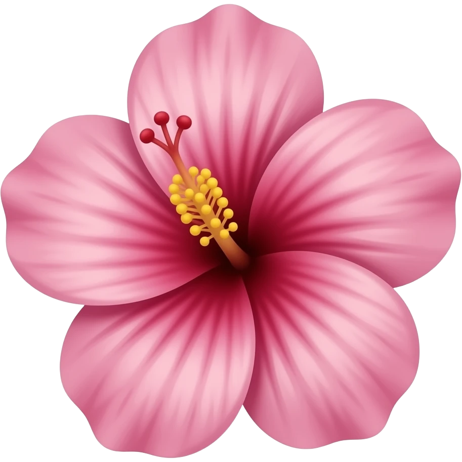 Pink hibiscus flower emoji