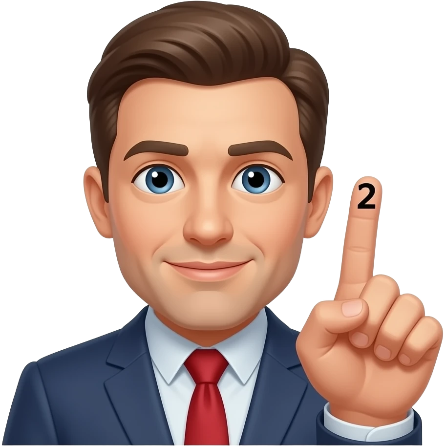 Quero que você crie 42 coloque uma pessoa segurando esse número com dois dedos indicadores o número tem que ficar em cima dos dois dedos tente fazer com que os dois dedos enormes virem os dedos desse homem emoji