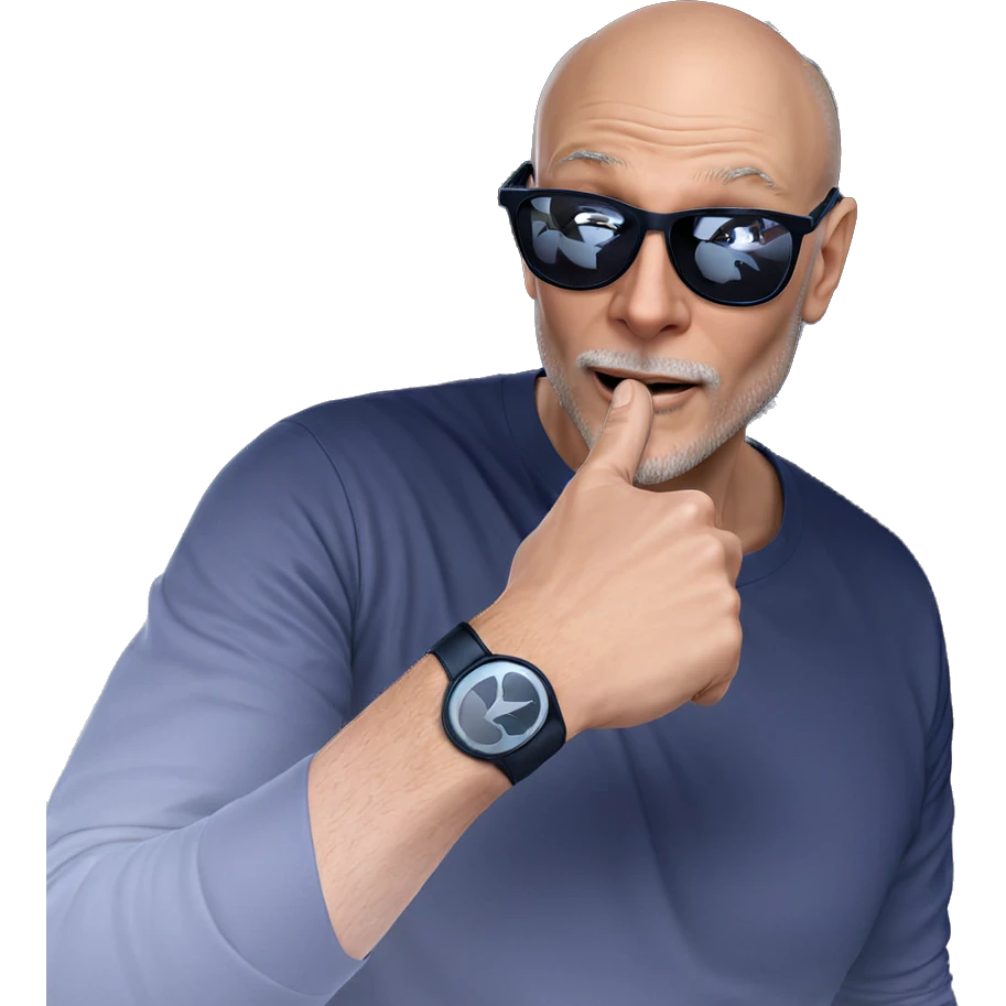 bald man in sunglasses meme emoji