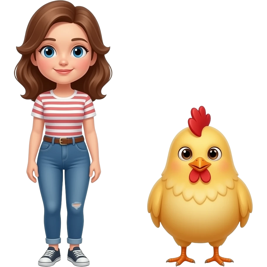 🧍‍♀️+ 🐥 emoji
