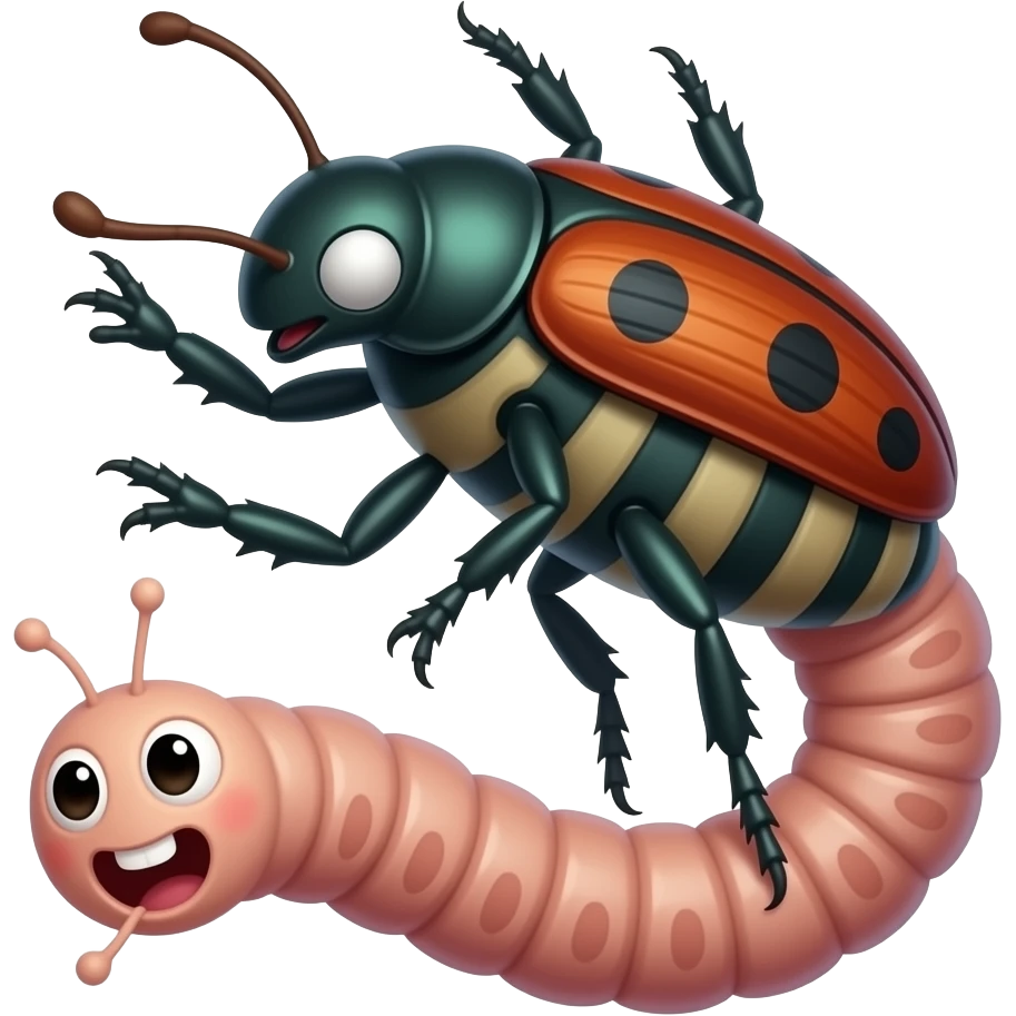 🐛 vs🪱 battle emoji