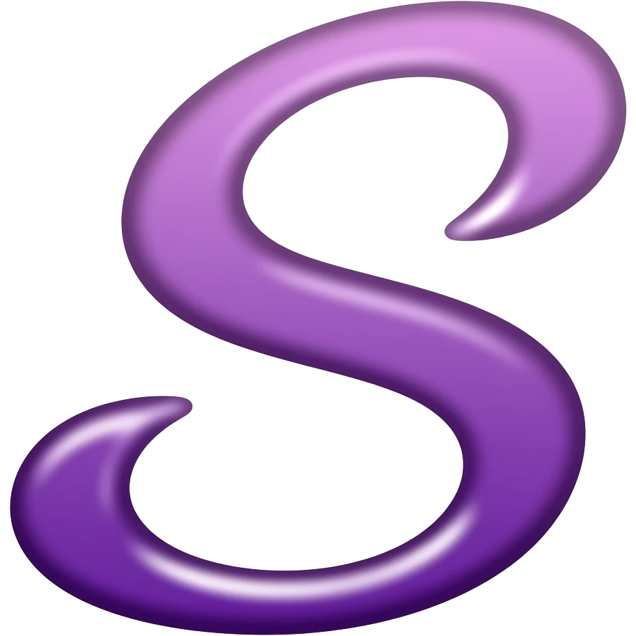 purple letter capital s in cursive style emoji