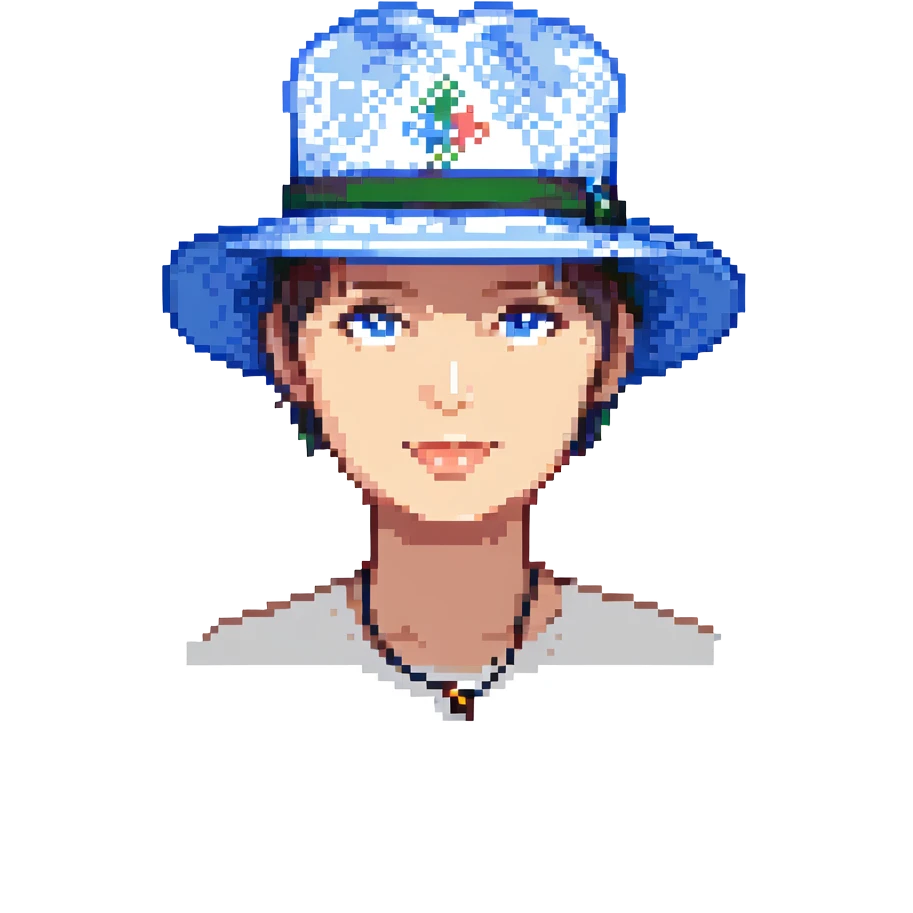 Синяя панамка со шнурком, no background emoji
