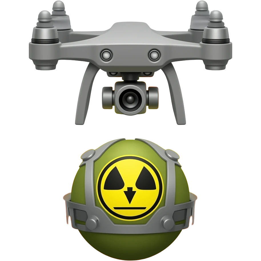 FPV drone dropping explosive payload emoji