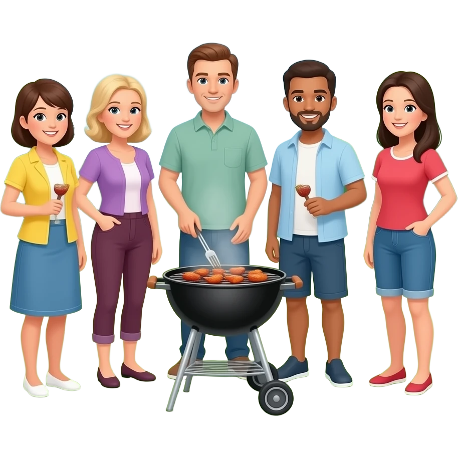 Barbeque with 6 Guests emoji