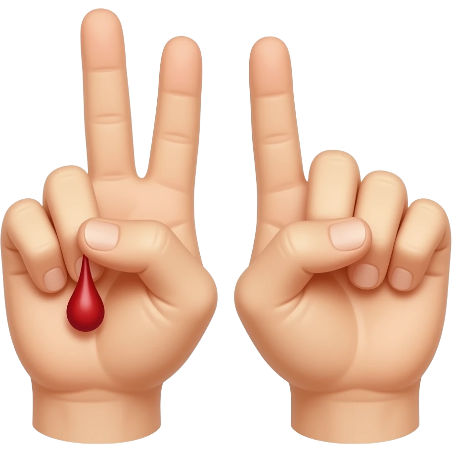 Hands spell out blood sign language emoji