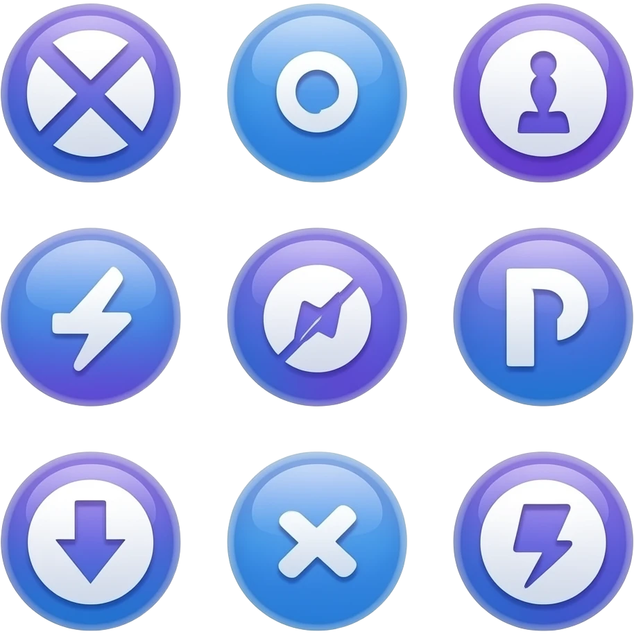 Эмодзи разные в фиолетово синем цвете emoji