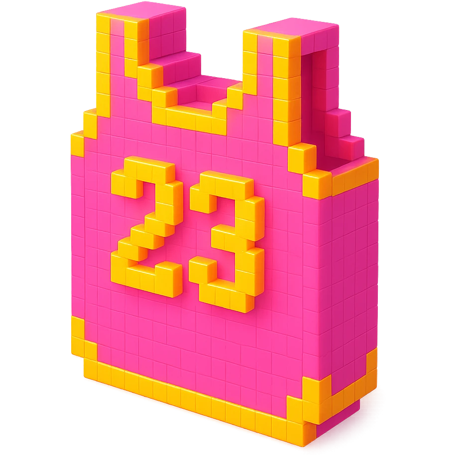 светящейся розовая баскетбольная майка с надписью "23", no background emoji