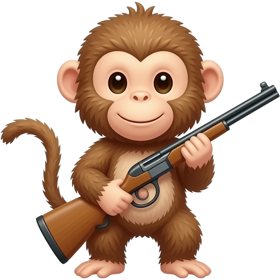 A pretty monkey hunting emoji