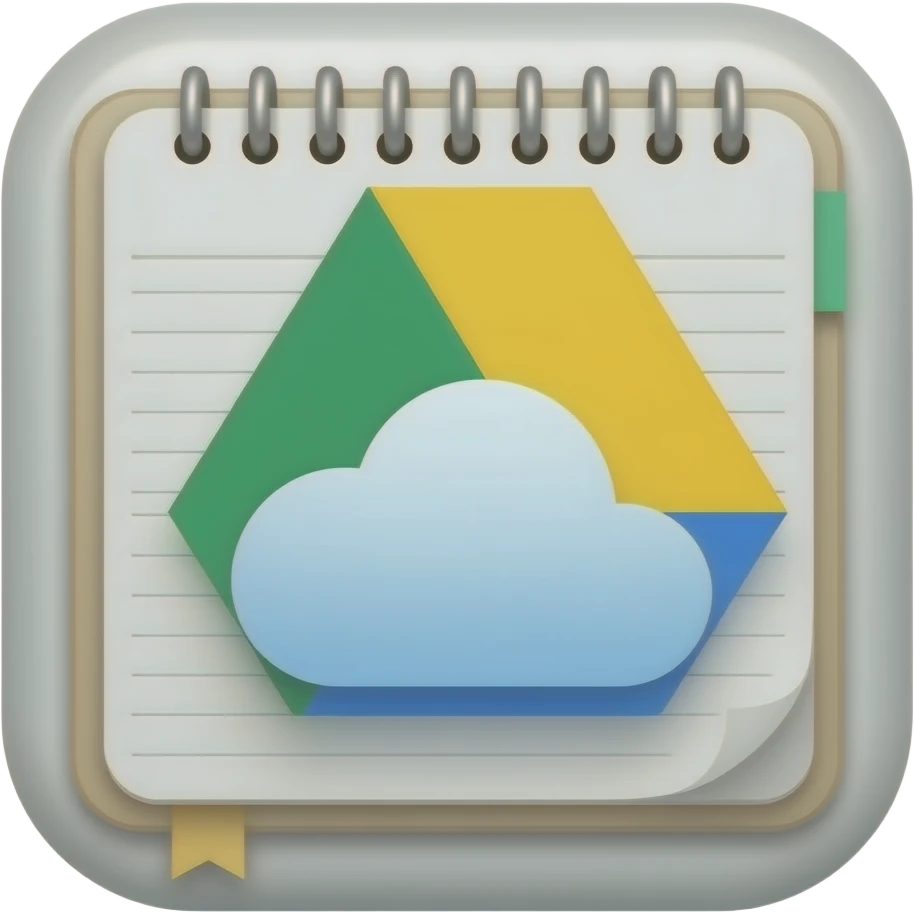 generate an icon that for a notepad app synced with drive using gradient vectors emoji