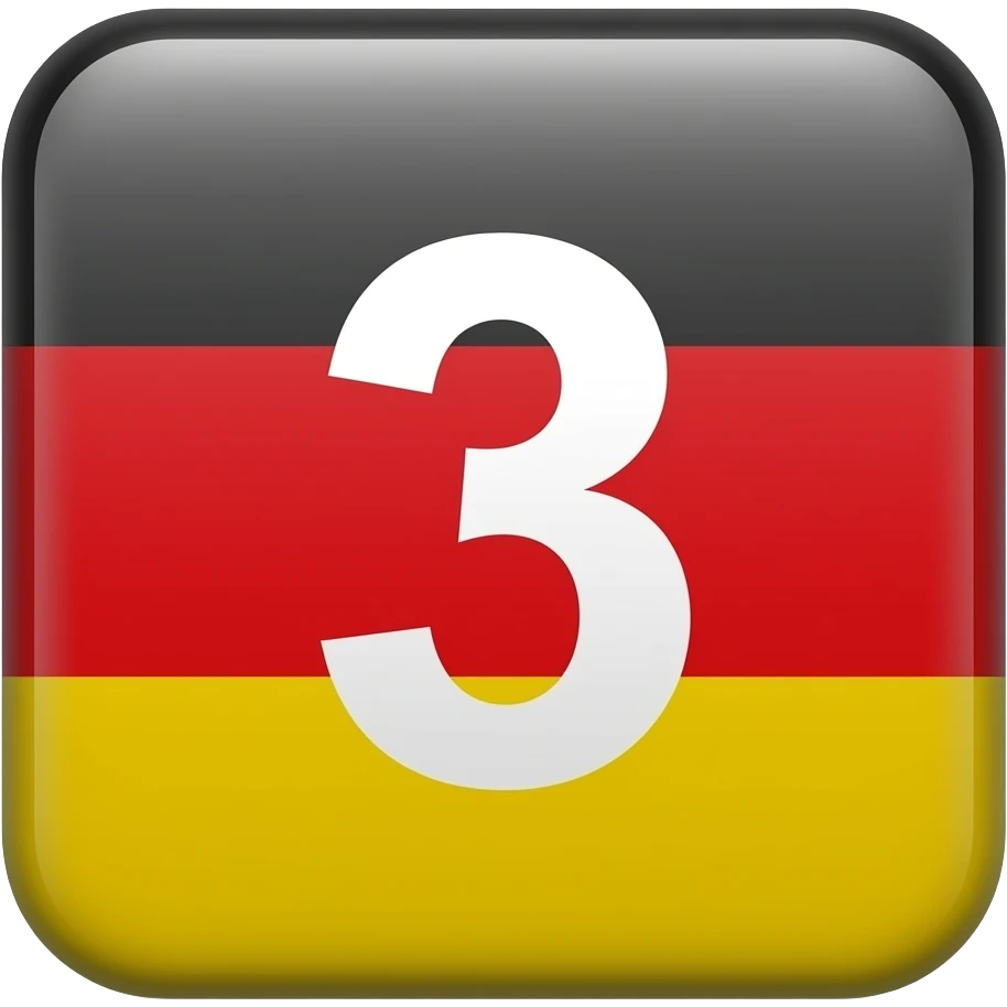 "3" on a german flag placard emoji