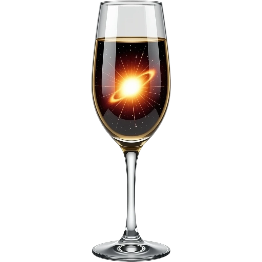 Hyper-realistic, Supernaova inside a champagne glass, cinematic lighting, Ultra real emoji