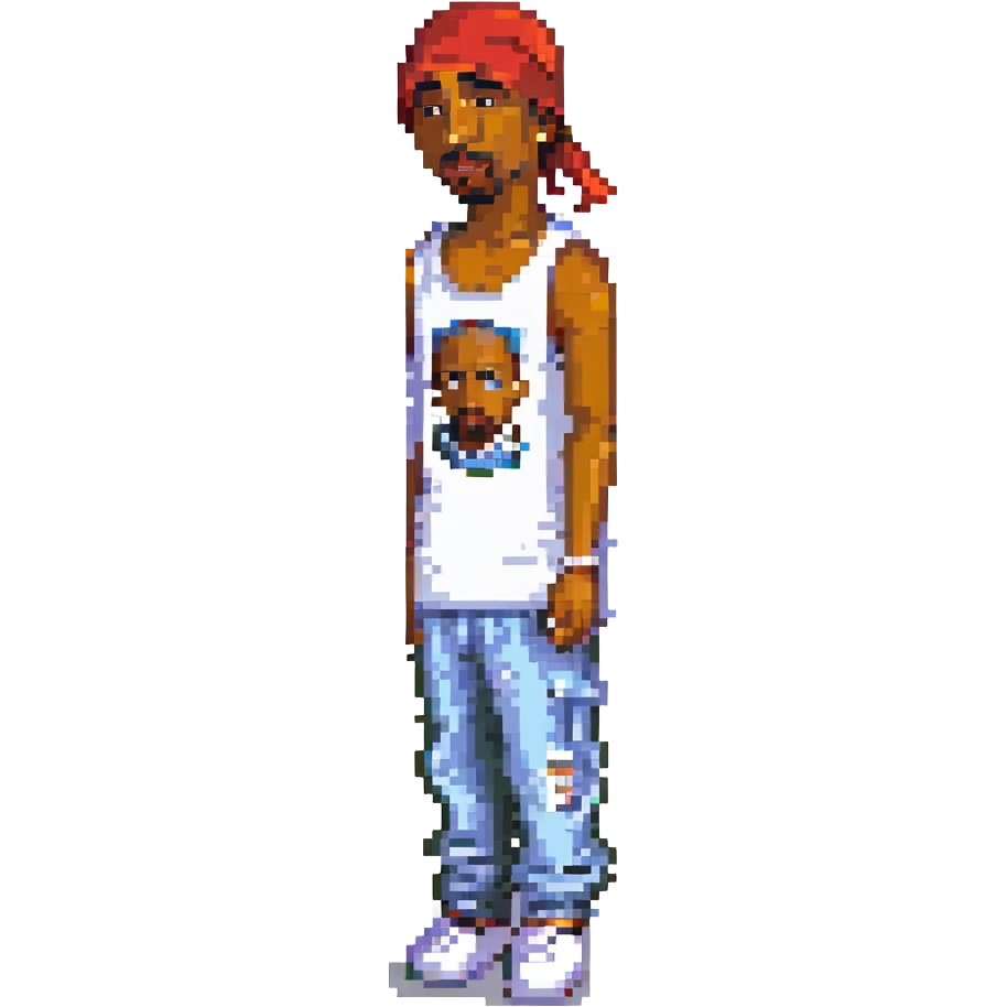 2Pac в полный рост, no background emoji