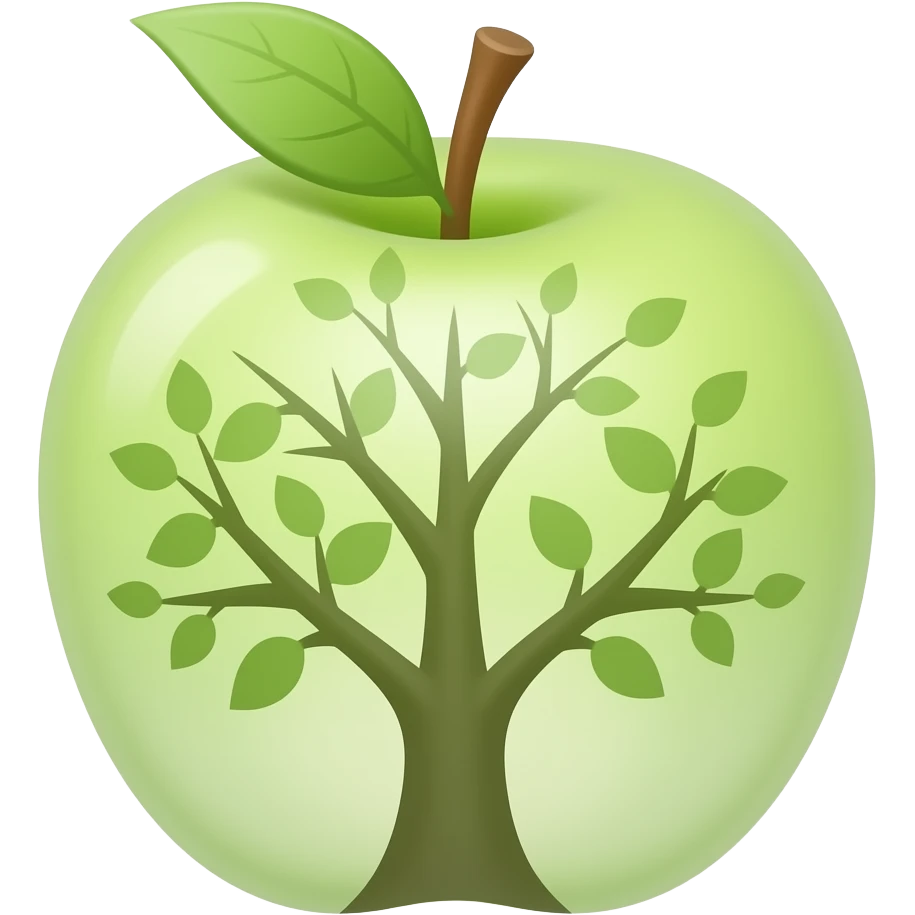 young apple tree with no fruit emoji