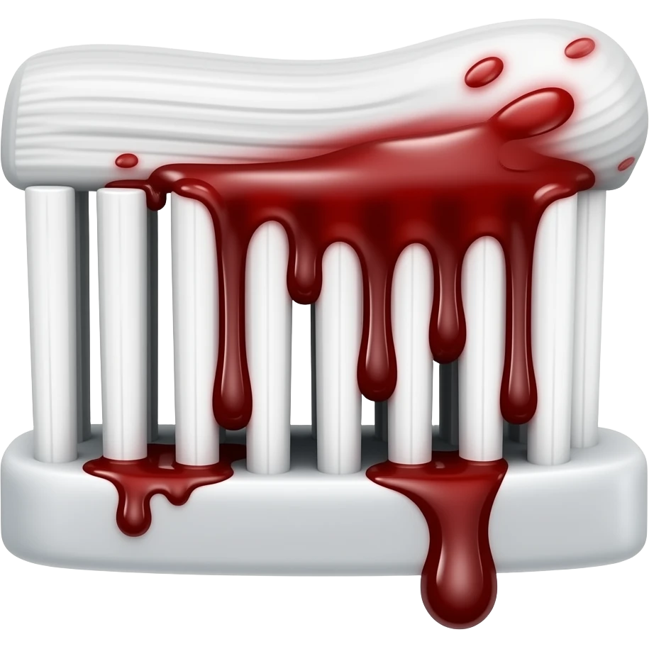 toothbrush with blood emoji