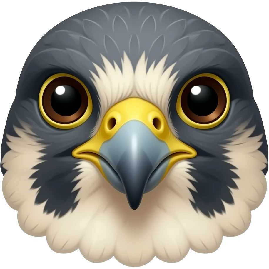 Peregrine Falcon head emoji with a happy expression emoji